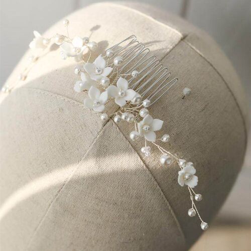 Wedding Accessories Porcelain Flower Floral Hair Combs Pins
