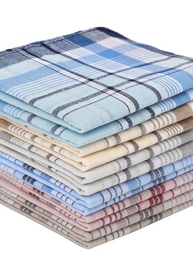 Pure cotton handkerchief, mens checked handkerchief