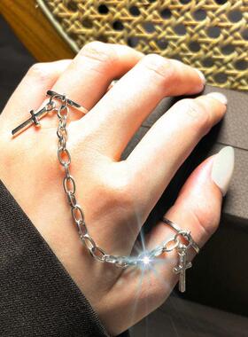 Punk Cool Hiphop Chain Rings Multi-layer Adjustable Open Fin