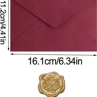 Luxury Set Seals Vintag Letter Wax and Envelope Linen with