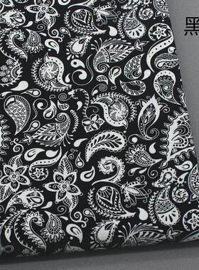 Black and white cashew nut Paisley printed cloth clothing fa