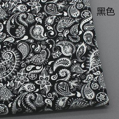 Black and white cashew nut Paisley printed cloth clothing fa