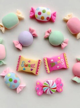 10pcs Mixed Kawai candy resin flat back holiday party decora