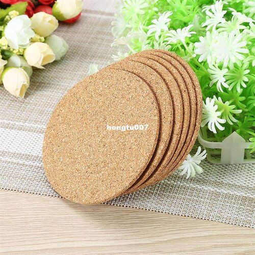 6pcs/lot Natural Cork Coaster Heat Resistant Cup M