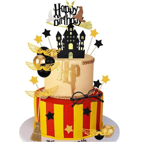 Magical Wizard Birthday Cake Topper Potter Wizard Cupcake Pi