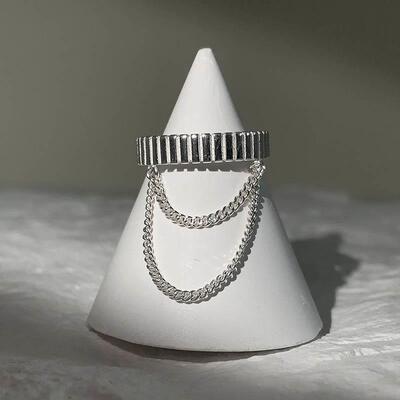 Multi Layer Chain Rings Punk Vintage Fidget Ring For Men Wom