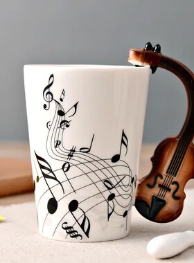 Novelty Music Note Cup Ceramic Guitar Coffee Mugs Personalit