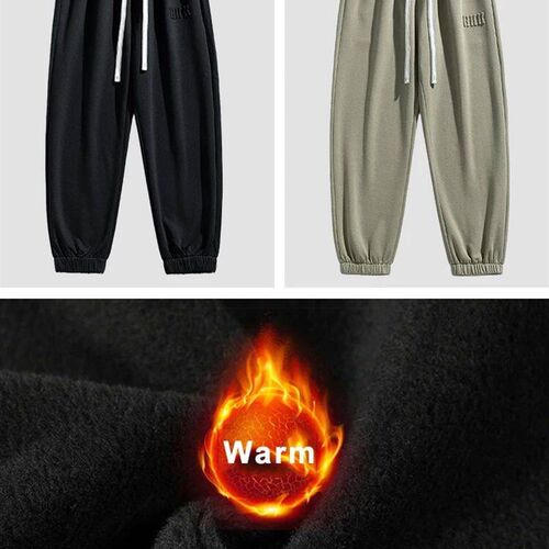 Winter Thick Velvet Warm Sweatpants Men Sreetwear Drawstring