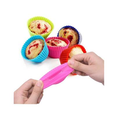 12pcs Silicone Cake Baking Molds Cupcake Molder Round Muffin
