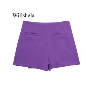 Willshela Women Fashion Solid Asymmetrical Side Zipper Skirt