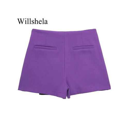 Willshela Women Fashion Solid Asymmetrical Side Zipper Skirt