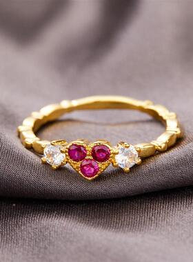 New Simple Heart Ring for Women Female Cute Romantic Finger