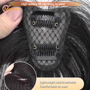 Middle Part Fake Bangs Fringe Synthetic Topper Hairpiece Cli