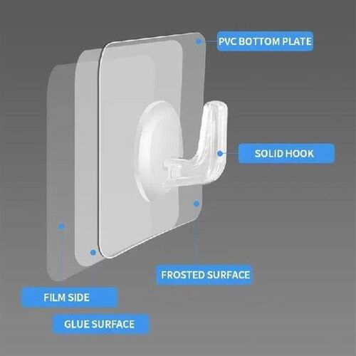 Transparent Wall Hooks Hangers Self Adhesive Door Wall