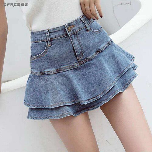 Retro Denim Shorts Skirt Women Summer 2024 Sreetwear Ladies