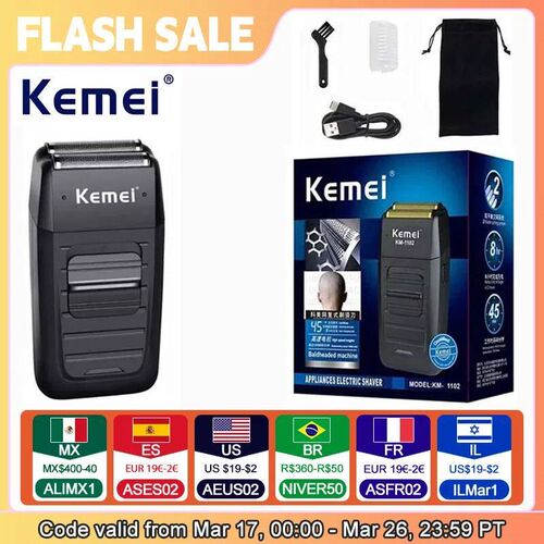 -1102 Rechargeable Cordless Shaver For Men Beard Shaver Mach