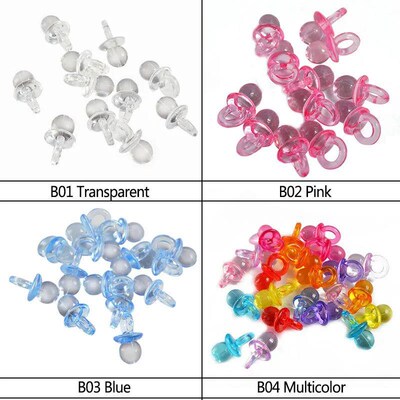 50Pcs Multicolor Mini Pacifiers Baby Shower Party Favors Dec