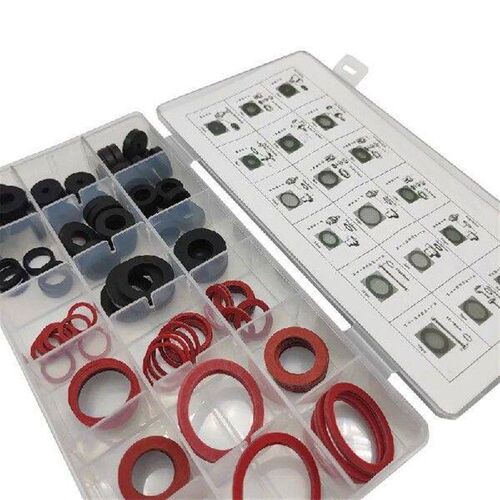 141pcs Black Rubber Gaskets Red Steel Paper Washer M4 M8 M9