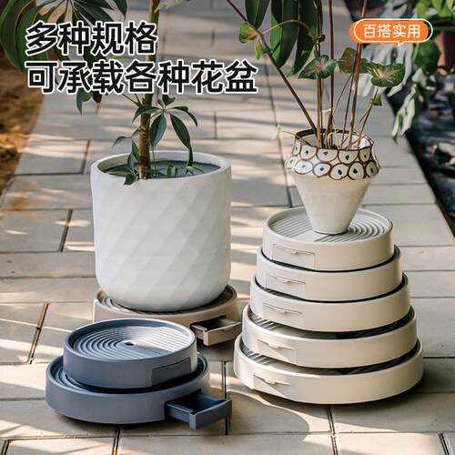 Mobile plant tray with wheel flowerpot base移动植物托盘带轮