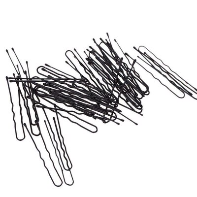 50pcs beauty hair pins thin u shape hair bobby pin black met