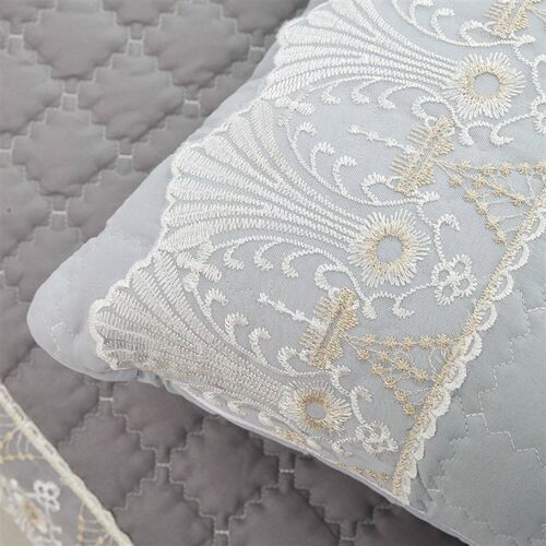 Plaid Lace Decorated Non-slip Sofa Cover Protector Chaise Fo
