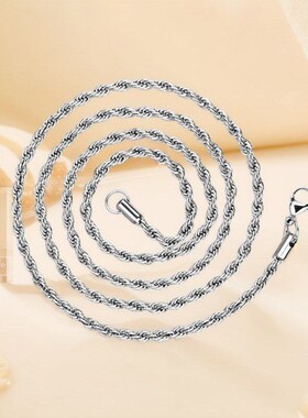 European Fashion Hip Hop Metal Stainless Steel Twisted Chain