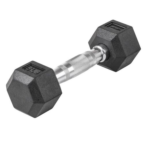Hex Dumbbell 5lbs Rubber Coated Ergonomic Handle Weight Trai