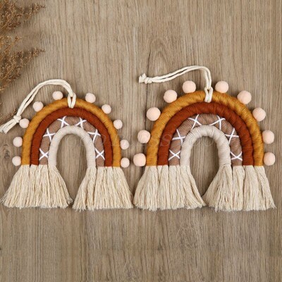 DIY Rope Rainbow Hanging Handmade Weaving Ornament Nordic Ba
