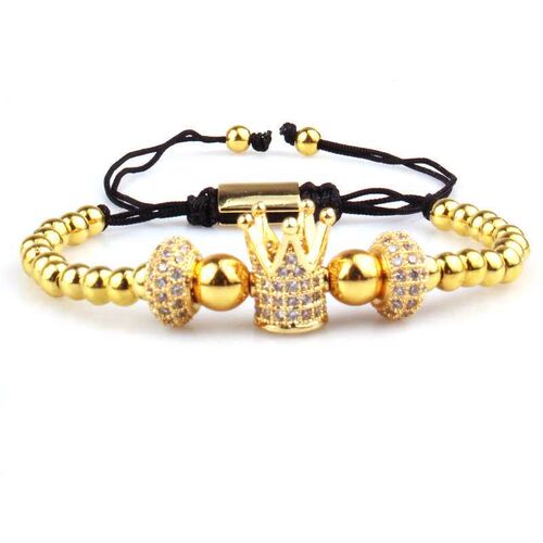 New Zircon Alloy Copper Crown Bead Brlet Hand-woven Adjustab