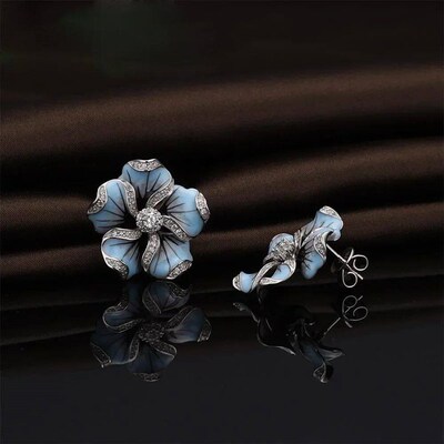Delysia King Women rendy Creative Zircon Flower Earring Hot