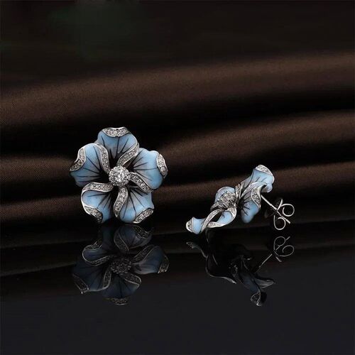 Delysia King Women rendy Creative Zircon Flower Earring Hot