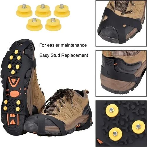 2pcs 10 Steel Studs Crampons Snow Grips Cleats for Ice and S