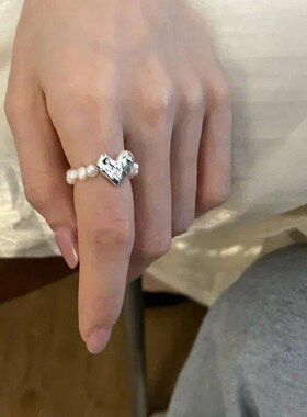 Imitation Pearl Sretch Finger Rings for Women Girl Korean Fa