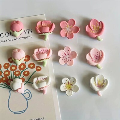 12pcs kawaii flower decoration refrigerator magnets, suitabl