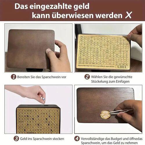 Wooden Money Box Money Saving Box Dorm Durable with Savings