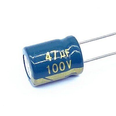 100pcs/lot high frequency low impedance 100v 47UF aluminum e