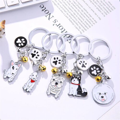 Fashion Pet Memorial Keychain Dog Pendant White Maltese Anim