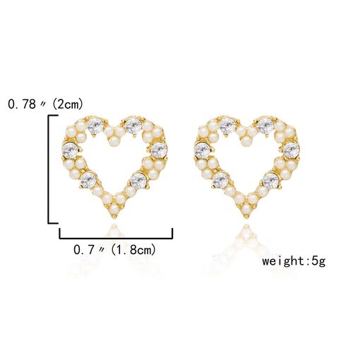 2023 South Korea Small Fresh Sweet Cute Heart Crystal Stud E