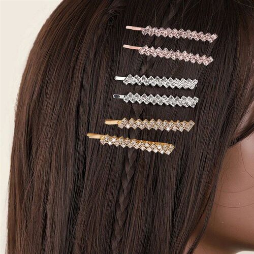 2pcs/Set Crystal Bobby Pins Shiny Rhinestone Barrettes Non-S