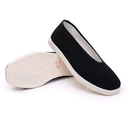 Mens Traditional Chinese Kung Fu Black Cotton Tai-chi Shoes