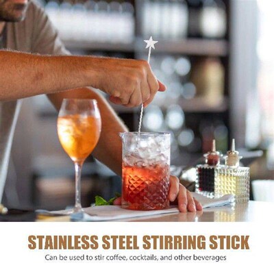 5Pcs Stainless Steel Stirring Rods Coffee Sticks Reusable