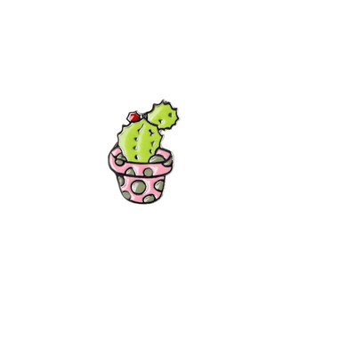 New cartoon potted cactus plant brooch fashion all-match clo
