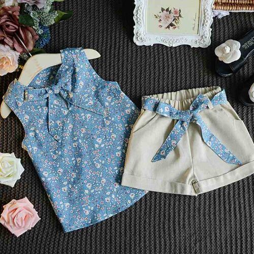 Girls Clothing Sets 2019 Summer Cotton Vest Two-piece Sleeve