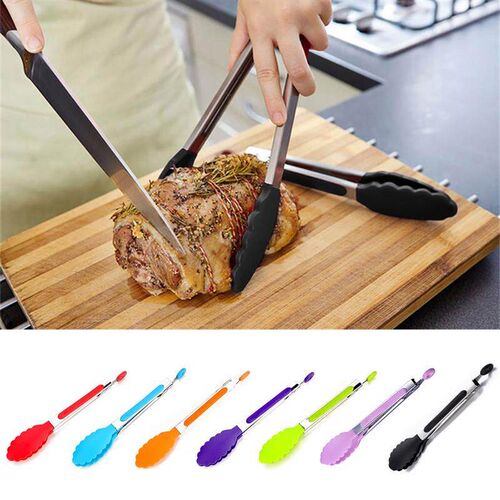 BBQ Gadgets Silicone Non-Slip Food Tong Kitchen Tongs utensi
