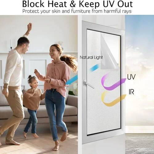 Matte Pure Window Privacy Film Frosted Glass Opaque Sun Bloc