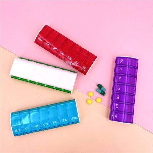 1PC Portable 7 Days Weekly Tablet Pill Medicine Box Holder S