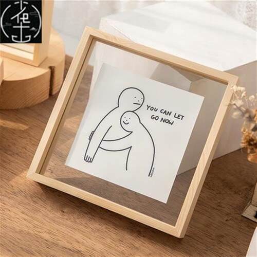 Corkboard photo wall solid wood frame blackboard pine office