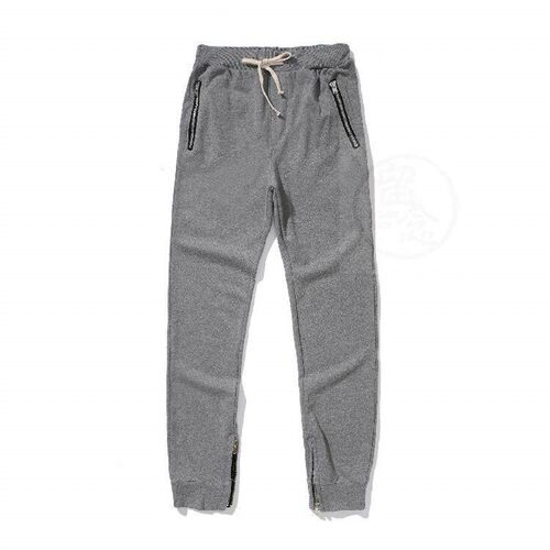 。Mens new fashion double zipper splicing pants solid color