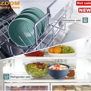 Set Bowls Cereal Kitchen Straw Safe Wheat 8pcs