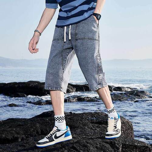 Shorts Mens Summer tendy Cropped Pants Large Size Plus Size